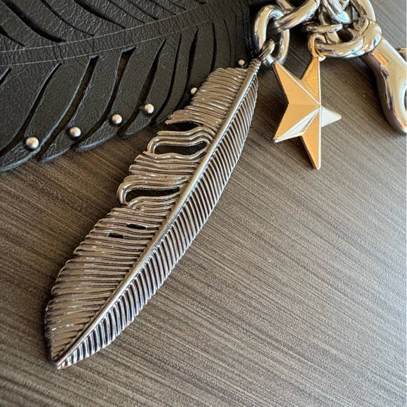 Coach Limited Edition Star Feather Bag Charm Metal Leather Studs - Picture 5 of 11